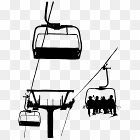 Skis Drawing Cool - Ski Lift Clip Art, HD Png Download - calvin peeing png