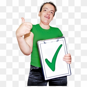 Woman Holding Clipboard With A Tick - Down Syndrome Image Transparent Background, HD Png Download - down syndrome png