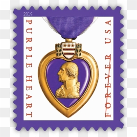 Purple Heart Forever Stamp Gets A New Look - Purple Heart Stamp, HD Png Download - purple hearts png