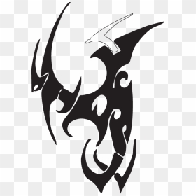 Dragon Silhouette Black White Clip Art, HD Png Download - white dragon png