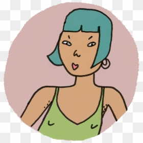 Asian Green Hair Girl - Cartoon, HD Png Download - asian girl png