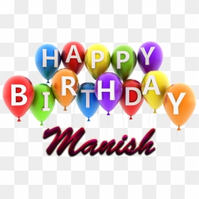 Manish Happy Birthday Balloons Name Png - Happy Birthday Manish Name, Transparent Png - balloons background png