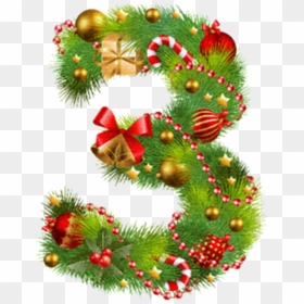Christmas Number 3 Png, Transparent Png - christmas wreaths png