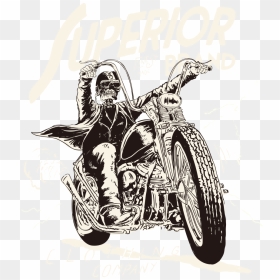 T-shirt Vector Motorcycle Skull Download Hq Png Clipart - Motorcycle Chopper T Shirts, Transparent Png - chopper png