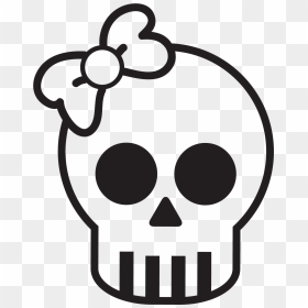 Simple Cute Skull Www Pixshark Com Images Galleries - Skeleton Head Clipart Black And White, HD Png Download - cute skull png
