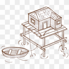 House On Stilts Colouring, HD Png Download - medieval png