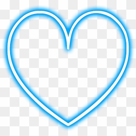 Heart Love Neon Snapchat Blue Glowing Png Library - Neon Blue Heart Png, Transparent Png - coracao png