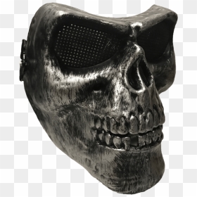 Full Face Silver Airsoft Skull Mask - Mascara Plateada Calavera, HD Png Download - skull face png