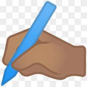 Writing Hand Medium Skin Tone Icon - Emoji Escribiendo, HD Png Download - writing icon png