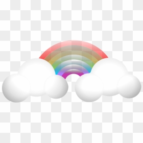 Cloud & Rainbow - Circle, HD Png Download - realistic rainbow png