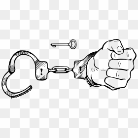 Line Art,coloring Book,blackandwhite - Coloring Keys, HD Png Download - hand cuffs png