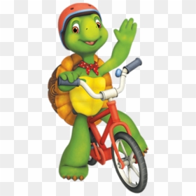 Franklin On His Bicycle - Franklin Turtle Riding A Bike, HD Png Download - franklin png