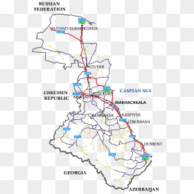 Road Map Of Dagestan - Map Of Dagestan, HD Png Download - road map png