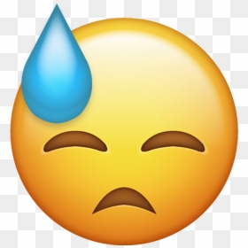 Sweat Emoji Transparent Background , Png Download - Downcast Face With Sweat Emoji, Png Download - sweat emoji png
