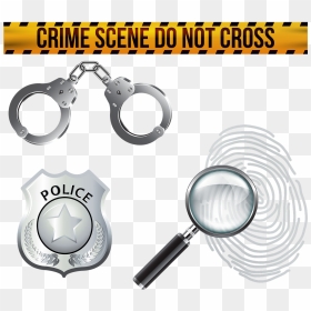 Police Crime Scene Police Badge Crime Tape Free Photo - Crime Scene Tape Png, Transparent Png - hand cuffs png