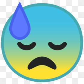 Downcast Face With Sweat Icon - Coqui Thau, HD Png Download - sweat emoji png