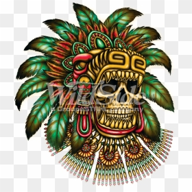 Aztec Skull Warrior - Aztec Jaguar Warrior Skull, HD Png Download - aztec warrior png