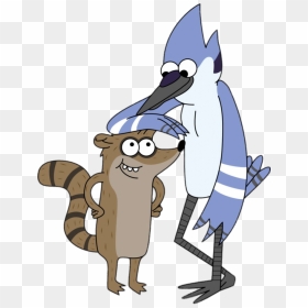 Regular Show Mordecai And Rigby Waiting Around - Rigby Cartoon, HD Png Download - mordecai png