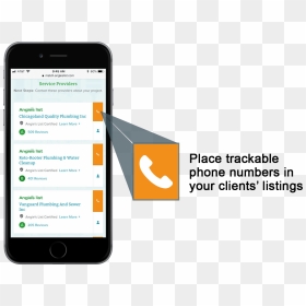 Add Trackable Phone Numbers To Your Clients Listings - Iphone, HD Png Download - angies list png