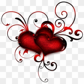 Red Hearts With Curls By Lyotta On Clipart Library - Happy Valentine Day Heart Touching Message, HD Png Download - red hearts png
