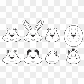 Animal Heads Line Art Clip Arts - Spot The Difference Faces, HD Png Download - animal head png