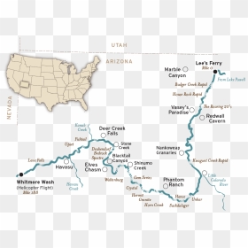 Grand Canyon And Colorado River Maps, HD Png Download - grand canyon png