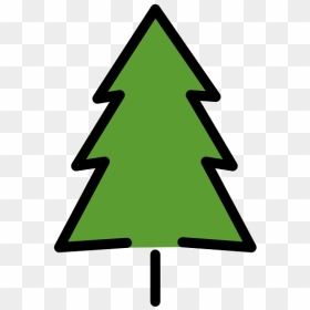 Christmas Tree Colored Outline, HD Png Download - tree emoji png