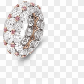 Pink And White Diamond Oval Pirouette Ring - Engagement Ring, HD Png Download - pink diamonds png