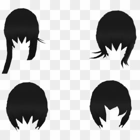 Goth Hair Png - Silhouette, Transparent Png - yandere png