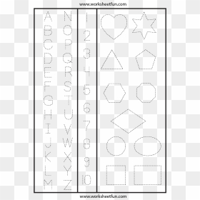 Banner Black And White Library Alphabet Drawing Shape - Printable Trace Letters And Numbers, HD Png Download - white shape png