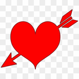 Red Heart Arrow Clip Arts - Heart With Arrow Clipart, HD Png Download - red heart icon png