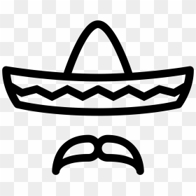 The Shape Is Like A Sombrero - Sombrero Clipart Black And White, HD Png Download - white shape png