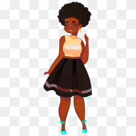 Afro Lady Png - Black Girl With Small Afro Cartoon, Transparent Png - confidence png