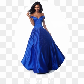 Sherri Hill Blue Off The Shoulder Prom Dress , Png - Sherri Hill 51825, Transparent Png - prom dress png