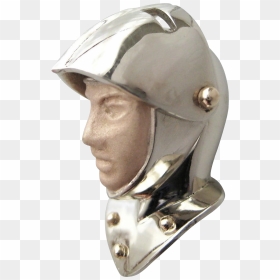 Gold & Enamel Knight Helmet Pendant By Gandsco On Ruby - Bronze Sculpture, HD Png Download - medieval helmet png