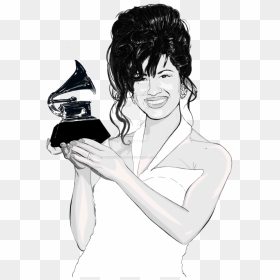 Selena Quintanilla Perez Accepting Her Grammy By Pinchealvarito - Drawing Selena Quintanilla Art, HD Png Download - selena quintanilla png