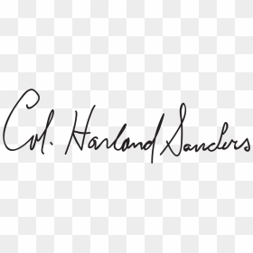 Colonel Harland Sanders Signature, HD Png Download - colonel sanders png