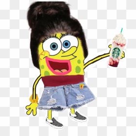 Spongebob Backgrounds Vsco - Vsco Girl With Messy Bun, HD Png Download - spongebob and patrick png