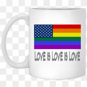Love Is Love Is Love Rainbow Flag, HD Png Download - american flag emoji png