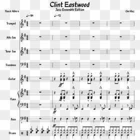 Transparent Clint Eastwood Png - Clint Eastwood Gorillaz Drum Sheet, Png Download - clint eastwood png
