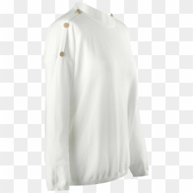 Emilia Gold Button Sleeve Jumper In Cream - Cardigan, HD Png Download - gold button png