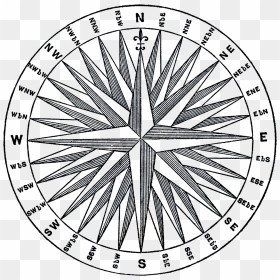 Compass, Olde World Maps - 32 Points Of Compass, HD Png Download - compass transparent png