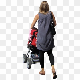 Mother Pushing Her Child In A Pram - Mother With Stroller Png, Transparent Png - stroller png