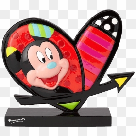 Mickey & Minnie Mouse Heart - Mickey Minnie Heart Britto, HD Png Download - minnie mouse ears png