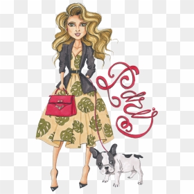 A Lady Walking The Dog Png Transparent Material - Portable Network Graphics, Png Download - girl walking png
