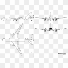 File - B787-800v1 - 0 - Blueprint Boeing 787 Sketch, HD Png Download - boeing png