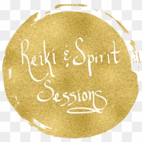 Reiki & Spirit Sessions Gold Button Png - Calligraphy, Transparent Png - gold button png