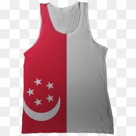 Singapore Flag Tank Top - Tank Top Singapore Flag, HD Png Download - singapore flag png