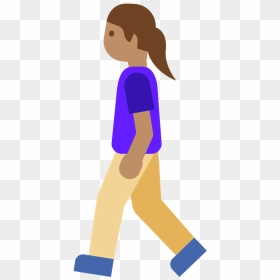 Woman Walking Emoji Clipart - Andando Png, Transparent Png - girl walking png