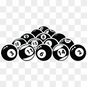 Billiard Pool Game Png High-quality Image - Black And White Billiards Png, Transparent Png - billiards png